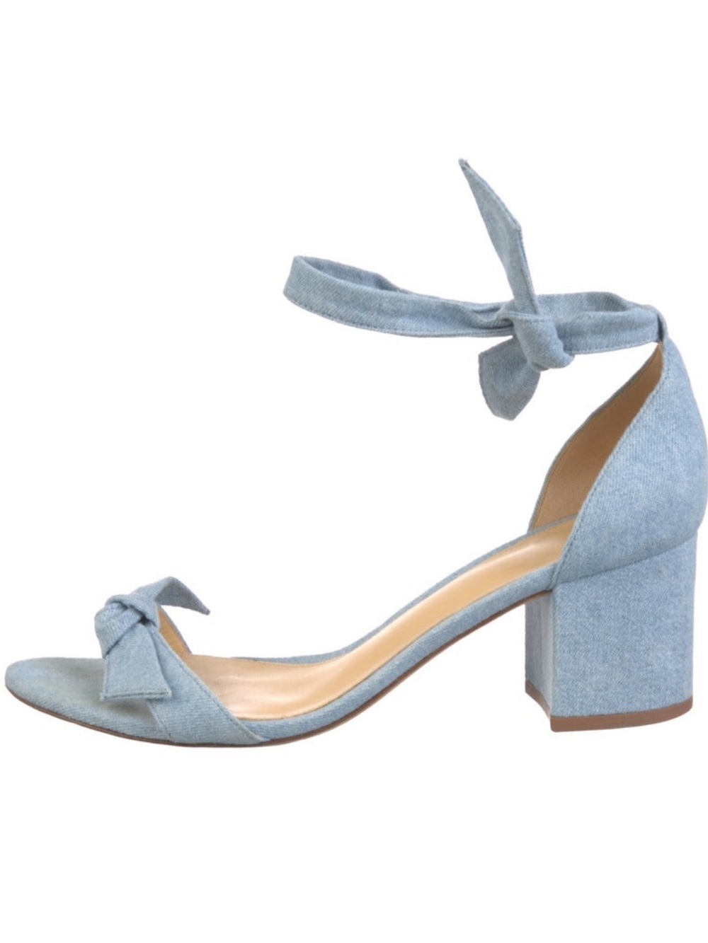 Designer Alexandre Birman Clarita Denim Tie Sandals / size 37.5 (7.5)